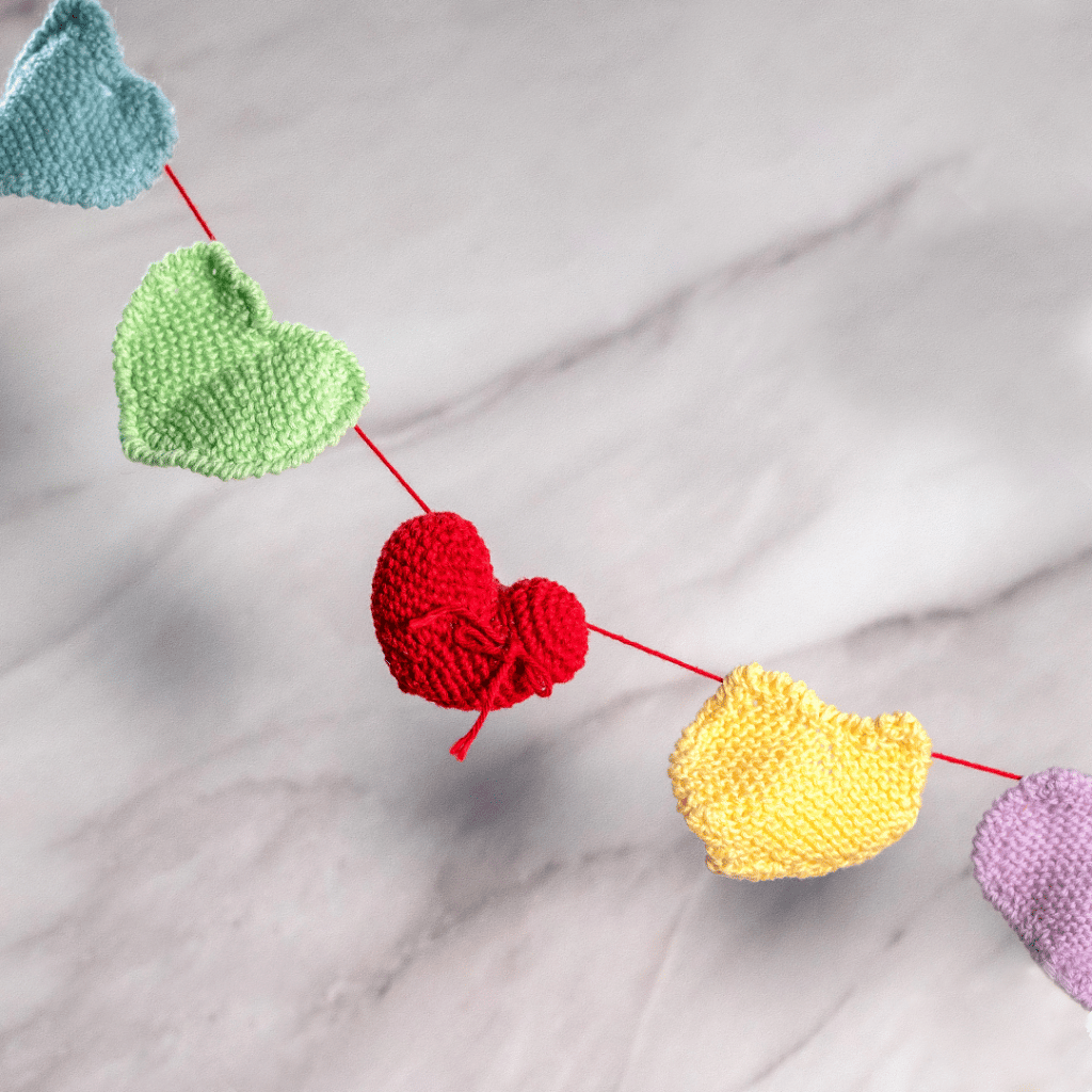 Decoración San Valentín tejida